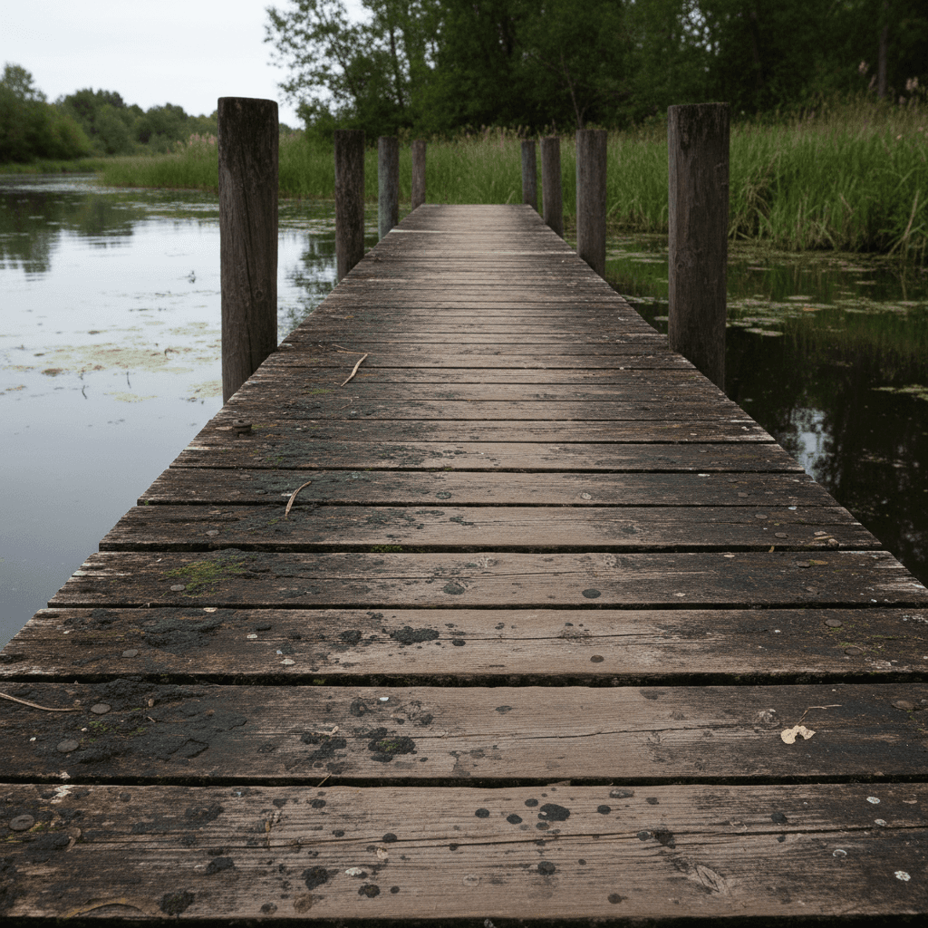 Traditional dock with staining before service