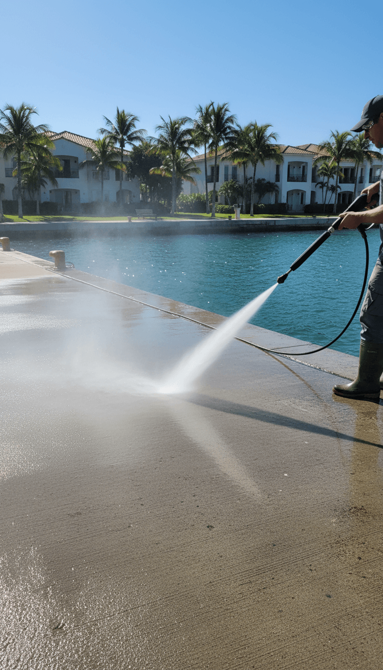 Professional dock pressure washing service