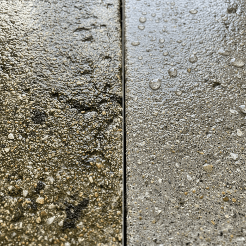 Concrete dock after professional cleaning